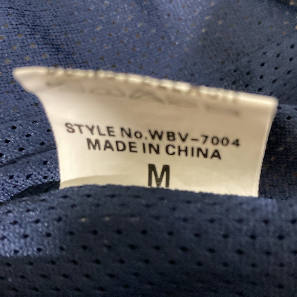 Wanna B Sherpa Vest Women Size M Blue & Cream Red Pull String on Pocket & Zipper - Picture 10 of 10